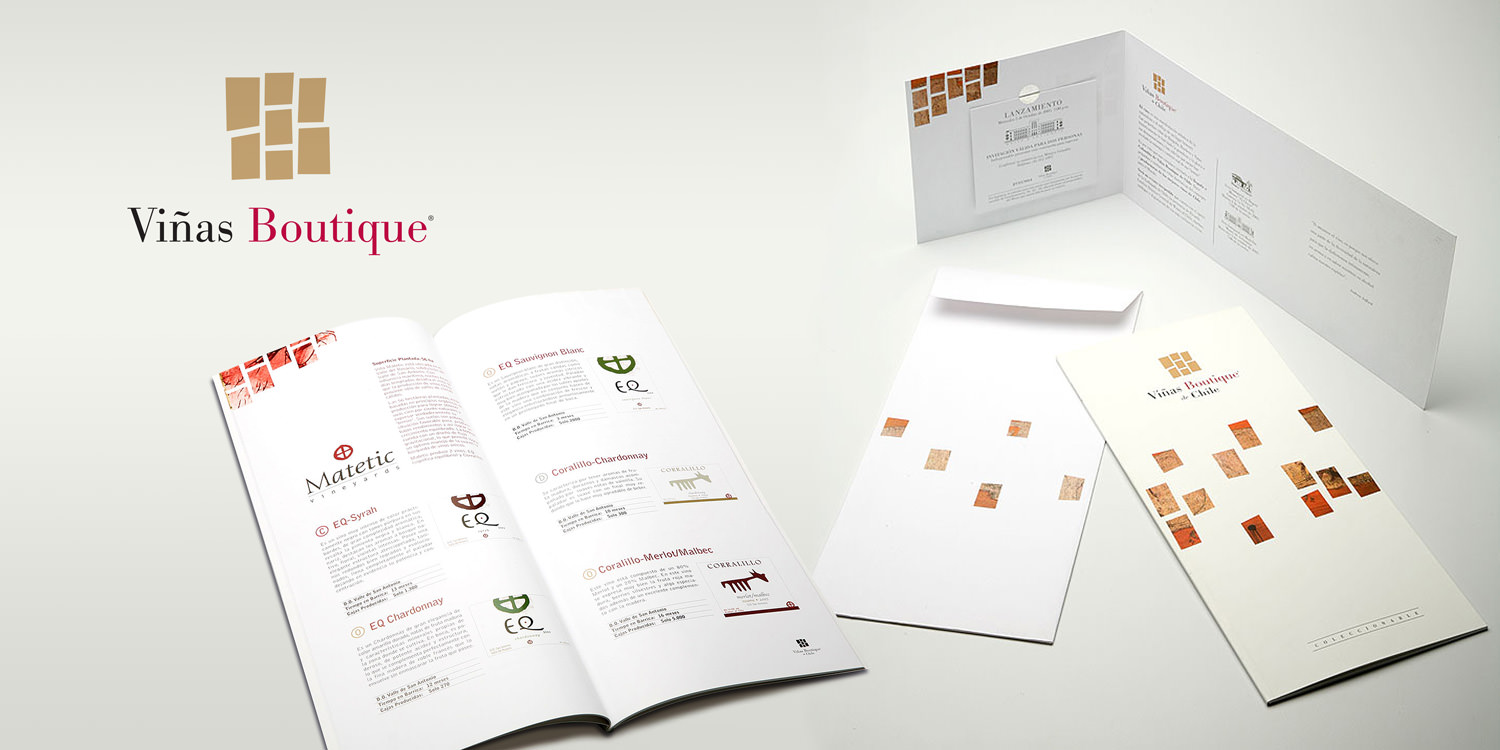 Material gráfico para Viñas Boutique - Catálogos, menús, imagen de eventos